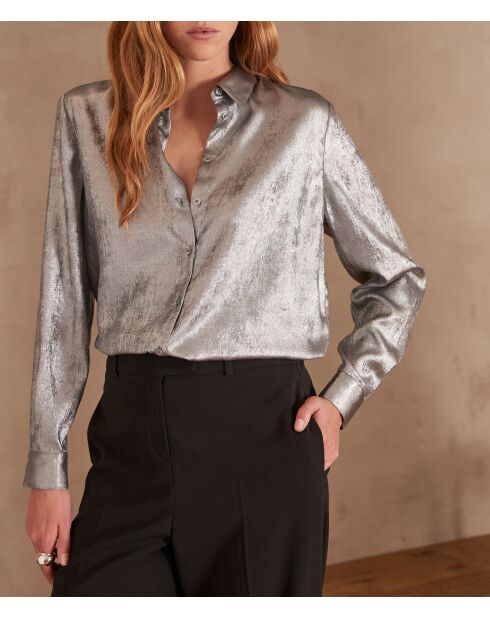Chemisier Colette en foil argenté