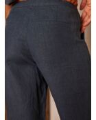 Pio antracietkleurige linnen broek