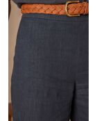 Pio antracietkleurige linnen broek