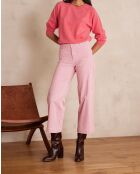 Lea cropped broek met frambozenstrepen