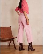 Lea cropped broek met frambozenstrepen