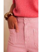 Lea cropped broek met frambozenstrepen