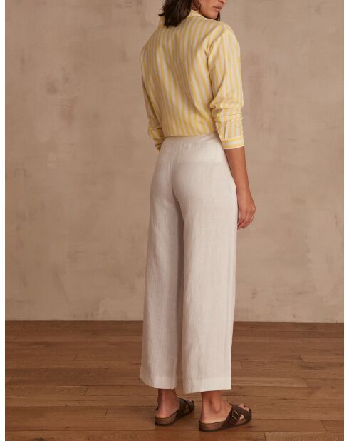 Pantaloni Pio in lino bianco