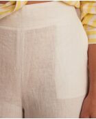 Pantaloni Pio in lino bianco