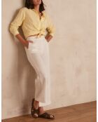 Pantaloni Pio in lino bianco