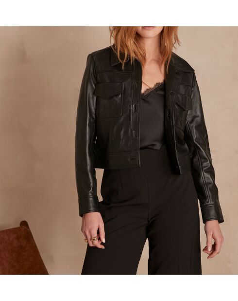 Blouson Donna en cuir noir