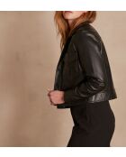 Schwarze Lederjacke Donna
