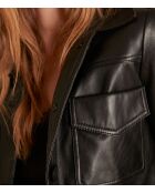 Schwarze Lederjacke Donna