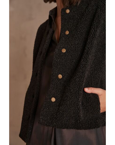 Chaqueta bouclette negra Brooklyn