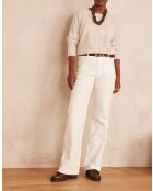 Lea witte overgeverfde broek