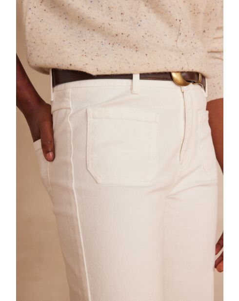 Lea witte overgeverfde broek