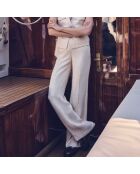 Effen crèmekleurige broek van Layla