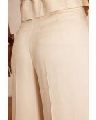 Effen crèmekleurige broek van Layla