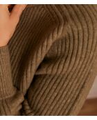 Olivgrüner Strickpullover Capucine