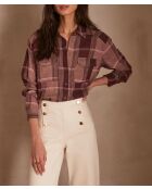 Blusa a cuadros rosa oscuro Petra