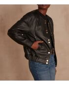 Blouson Bella en cuir noir
