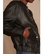 Blouson Bella en cuir noir