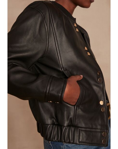 Blouson Bella en cuir noir