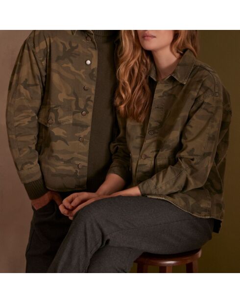 Chemisier Berry imprimé camouflage kaki