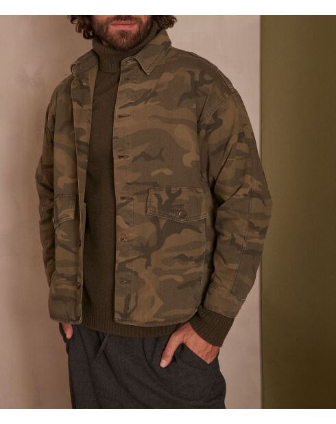 Chemisier Berry imprimé camouflage kaki