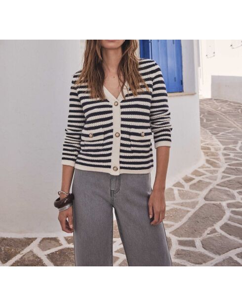 Marineblauwe jas Sofia