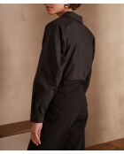Schwarze Pepite-Bluse mit Strasssteinen