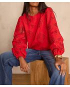 Rote Stickbluse Palma