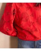 Rote Stickbluse Palma