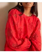 Rote Stickbluse Palma