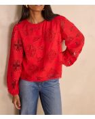 Rote Stickbluse Palma