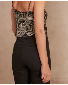 Schwarze bedruckte Bluse Mindy
