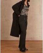 Schwarze bedruckte Bluse Mindy