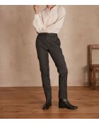 Felix antraciet gestreepte broek