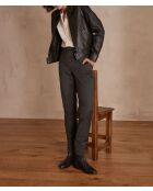 Felix antraciet gestreepte broek