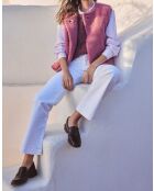 Witte overgeverfde flare-broek Lola