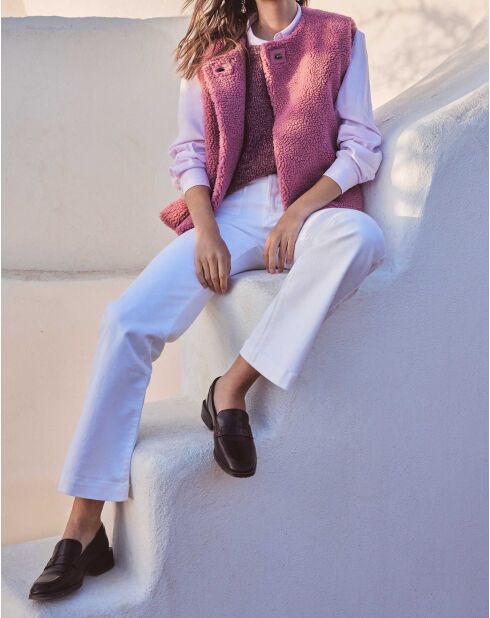 Witte overgeverfde flare-broek Lola