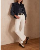 Witte overgeverfde flare-broek Lola
