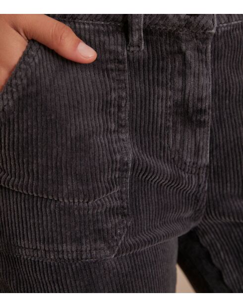Hose Nalla aus anthrazitfarbenem Samt