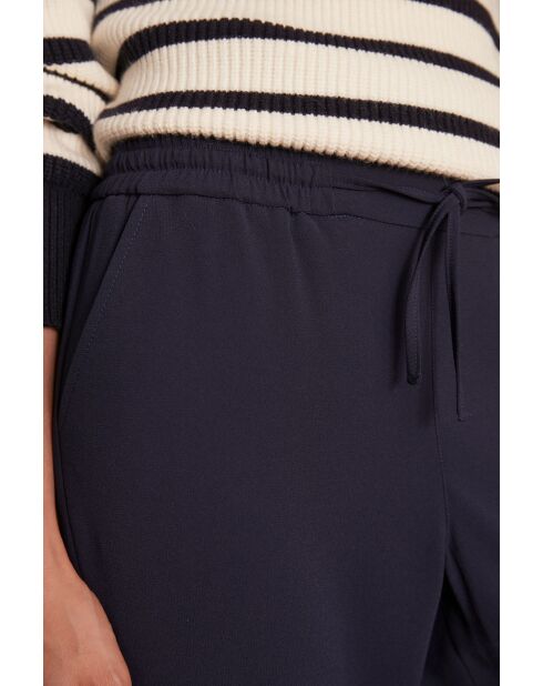 Marineblauwe broek van crêpe Ferdinand
