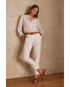 Pantaloni Paolo in lino bianco