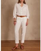 Pantaloni Paolo in lino bianco