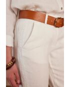 Pantaloni Paolo in lino bianco