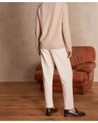 Cremefarbene Jerseyhose Fabian