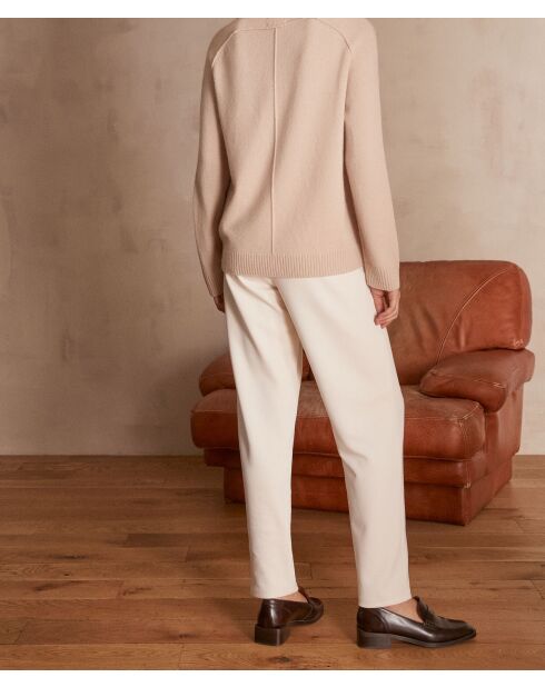 Cremefarbene Jerseyhose Fabian