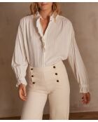 Cremefarbene gestreifte Bluse Balian