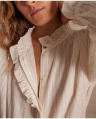 Cremefarbene gestreifte Bluse Balian