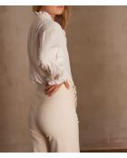 Cremefarbene gestreifte Bluse Balian