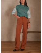 Sandy caramel broek met wijde pijpen