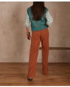 Sandy caramel broek met wijde pijpen