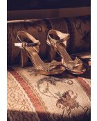 Jessica gouden leren sandalen